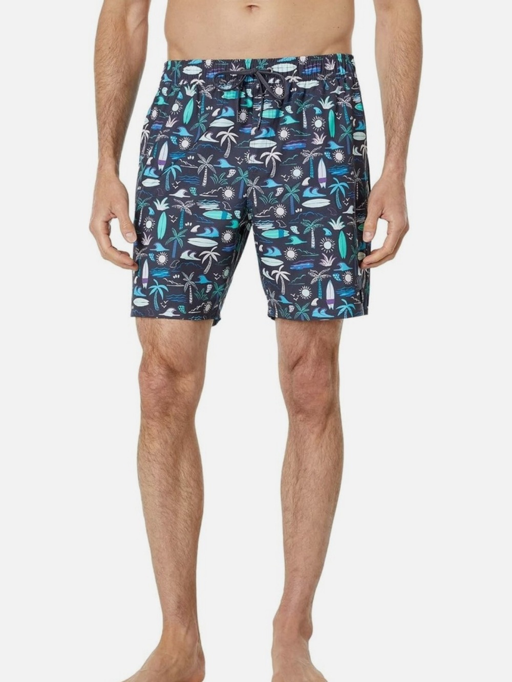 O’Neill Men's Navy Tropical Print Swim Trunks size S